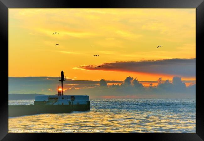 Sunrise Over Looe Bay, Cornwall Framed Print by Neil Mottershead