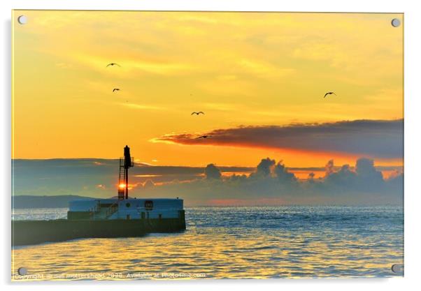 Sunrise Over Looe Bay, Cornwall Acrylic by Neil Mottershead