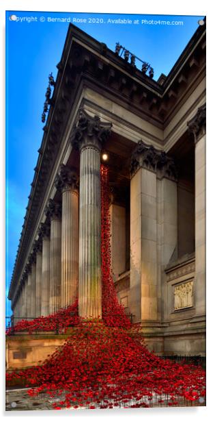 Weeping Window Poppies at St George's Hall 2015 Acrylic by Bernard Rose Photography