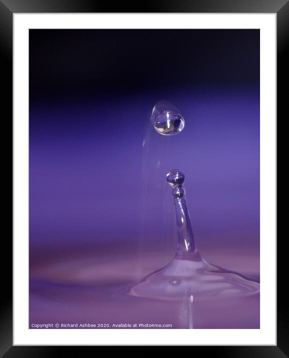 Water droplet Framed Mounted Print by Richard Ashbee