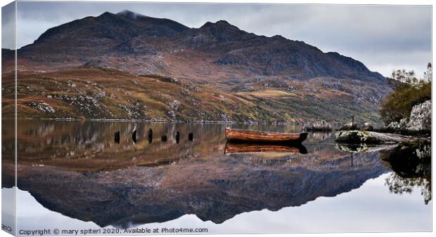 Wish you were here, Loch Maree Canvas Print by mary spiteri