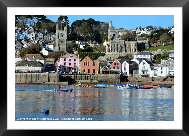 Town Quay, Fowey, Cornwall. Framed Mounted Print by Neil Mottershead
