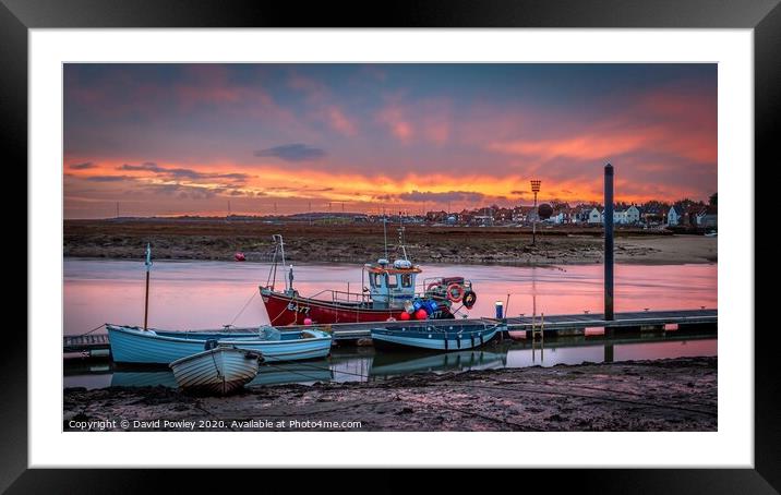 Early colour over Wells Harbour Framed Mounted Print by David Powley