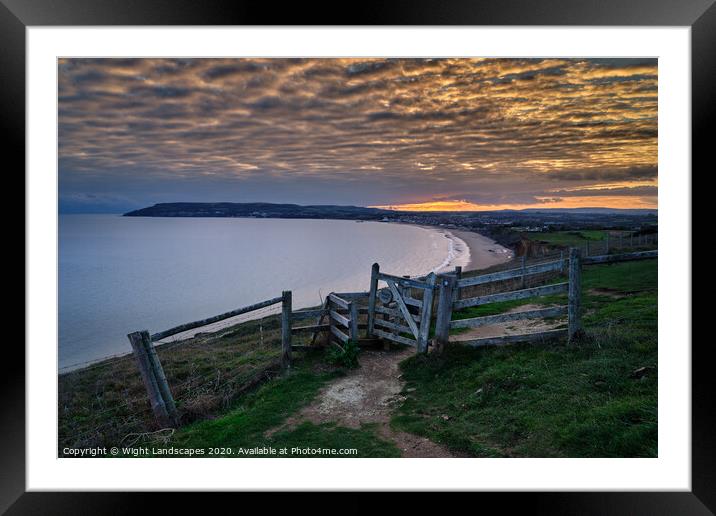 Sandown Bay Sunset Framed Mounted Print by Wight Landscapes
