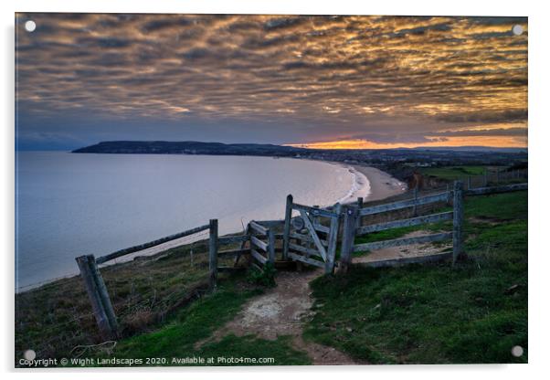 Sandown Bay Sunset Acrylic by Wight Landscapes