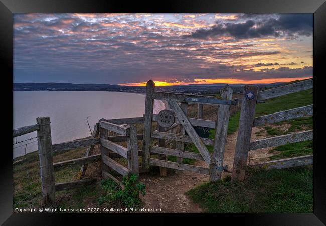 Sue's Gate Culver Down Framed Print by Wight Landscapes