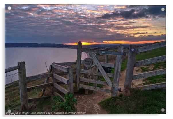 Sue's Gate Culver Down Acrylic by Wight Landscapes