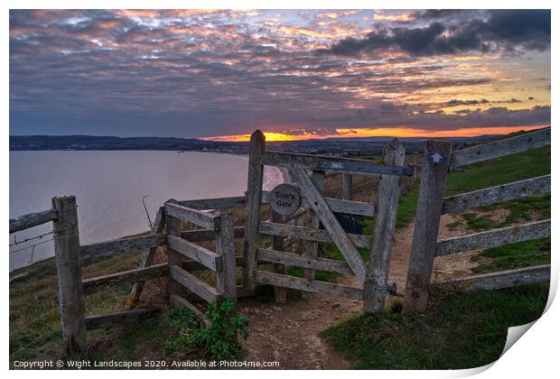 Sue's Gate Culver Down Print by Wight Landscapes