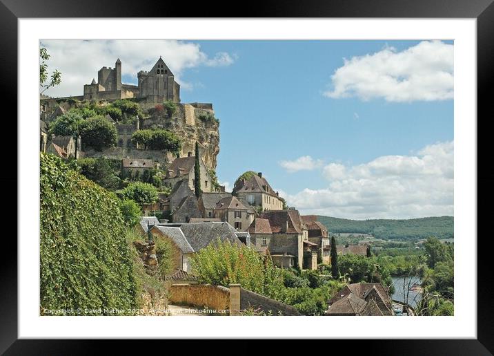 Clifftop retreat in the Dordogne Framed Mounted Print by David Mather
