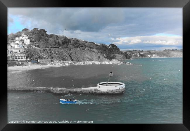 Returning To Looe Harbour. Framed Print by Neil Mottershead