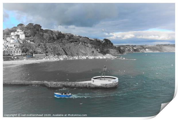 Returning To Looe Harbour. Print by Neil Mottershead