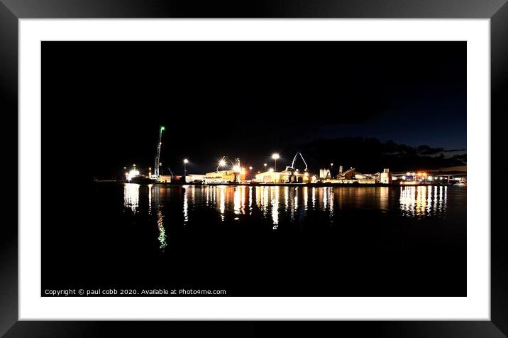 Quayside lights. Framed Mounted Print by paul cobb