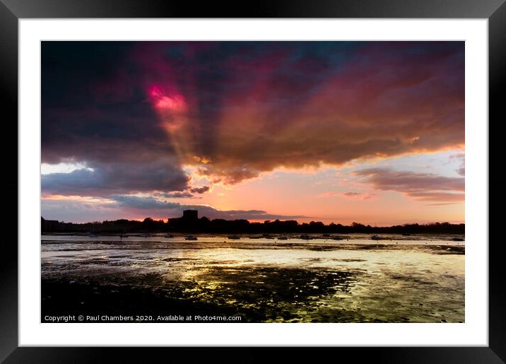 Portchester Sunset Framed Mounted Print by Paul Chambers