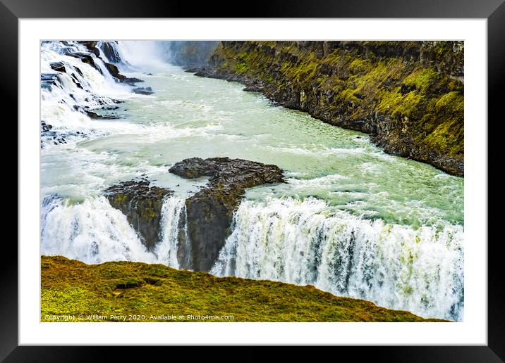 Gullfoss Waterfall Golden Circle Iceland Framed Mounted Print by William Perry