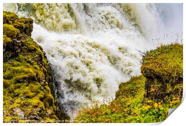 Gullfoss Waterfall Golden Circle Iceland Print by William Perry