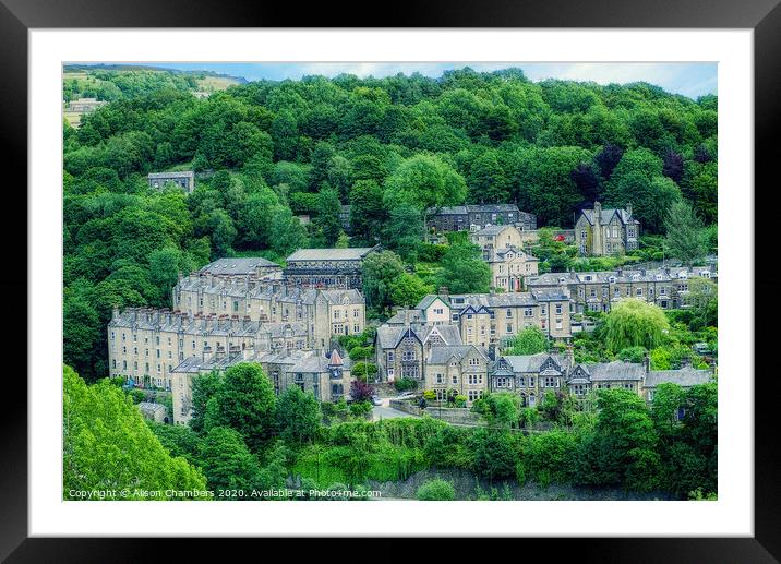Hebden Bridge Houses Framed Mounted Print by Alison Chambers