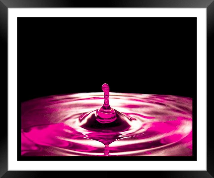 Pink Water Droplet Framed Mounted Print by paulette hurley