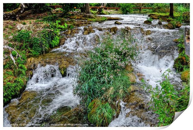  Krka Waterfalls and Rapids Croatia Print by Diana Mower