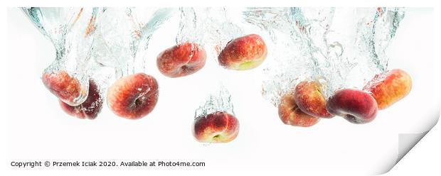 Bunch of doughnut peaches isolated on white backgr Print by Przemek Iciak
