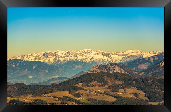 View from Shockl mountain in Graz. Tourist spot in Graz Styria. Framed Print by Przemek Iciak