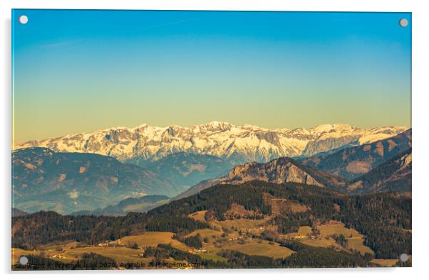 View from Shockl mountain in Graz. Tourist spot in Graz Styria. Acrylic by Przemek Iciak
