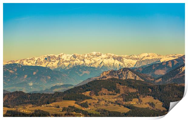 View from Shockl mountain in Graz. Tourist spot in Graz Styria. Print by Przemek Iciak