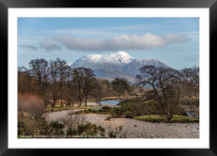 Majestic Ben Nevis rises in Spring Framed Mounted Print by AMANDA AINSLEY
