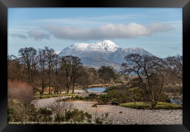 Majestic Ben Nevis rises in Spring Framed Print by AMANDA AINSLEY