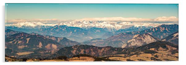 Panorama from Shockl mountain in Graz. Tourist spot in Graz Styria. Acrylic by Przemek Iciak