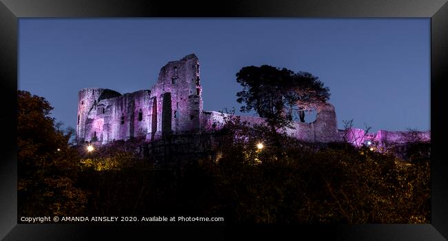 Majestic Barnard Castle at Night Framed Print by AMANDA AINSLEY