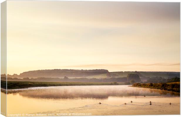 Dawn, River Trent, Nottinghamshire Canvas Print by Martyn Williams