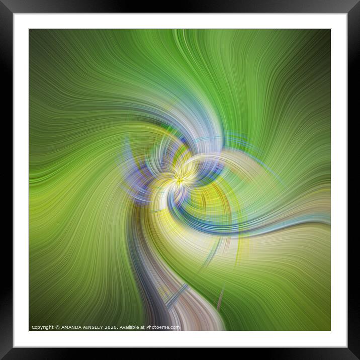 Swirls of Green Framed Mounted Print by AMANDA AINSLEY