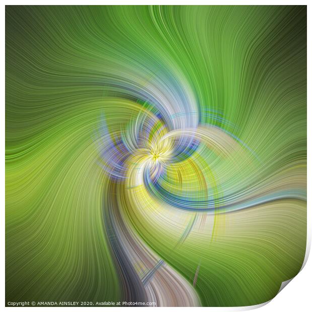 Swirls of Green Print by AMANDA AINSLEY