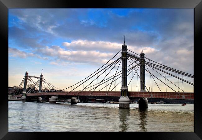 Albert Bridge River Thames London Framed Print by Andy Evans Photos