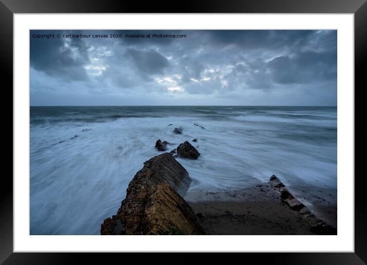 Widemouth Bay seascape Framed Mounted Print by carl barbour canvas