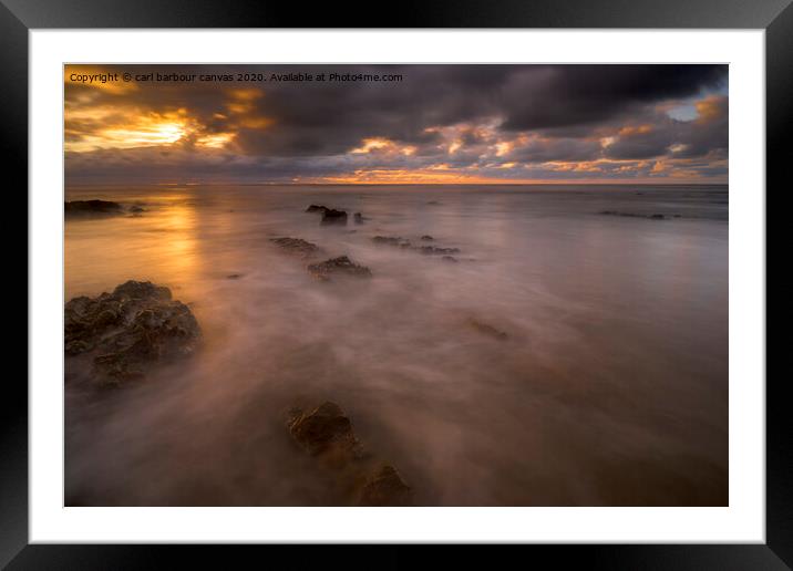 Widemouth Glow Framed Mounted Print by carl barbour canvas