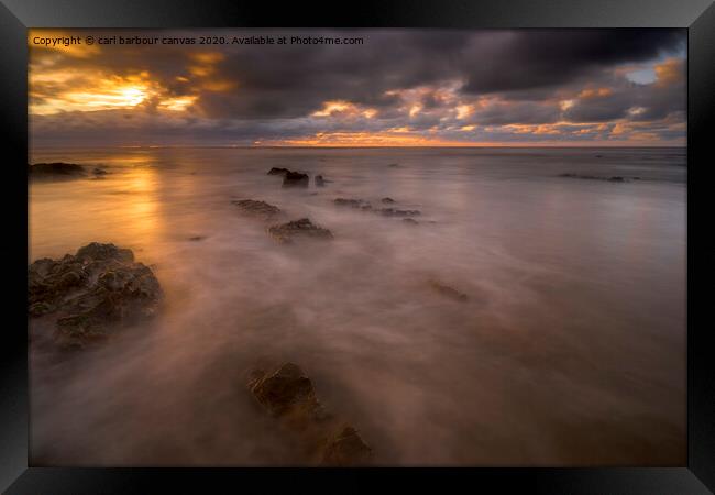 Widemouth Glow Framed Print by carl barbour canvas