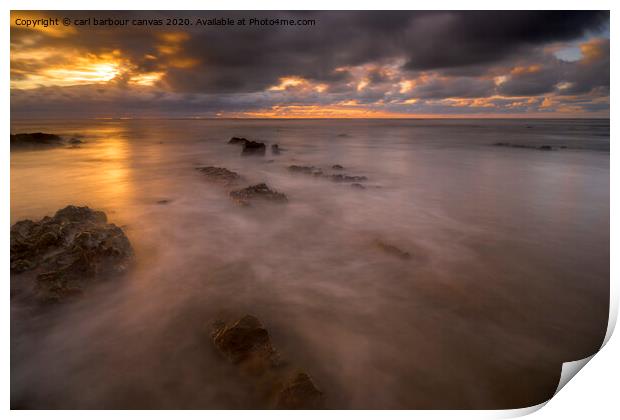 Widemouth Glow Print by carl barbour canvas