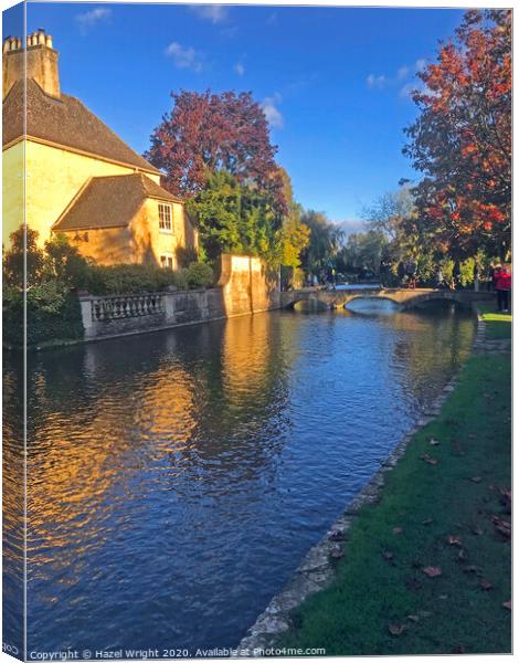 Bourton-on-the-Water Canvas Print by Hazel Wright