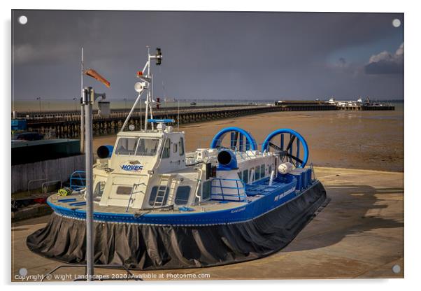 Island Express Hovercraft Acrylic by Wight Landscapes