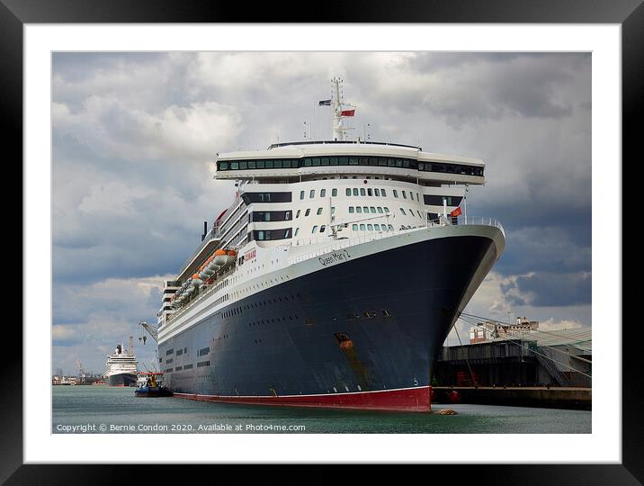 Queen Mary 2 Framed Mounted Print by Bernie Condon