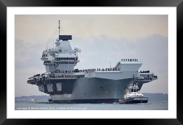 HMS Queen Elizabeth Framed Mounted Print by Bernie Condon