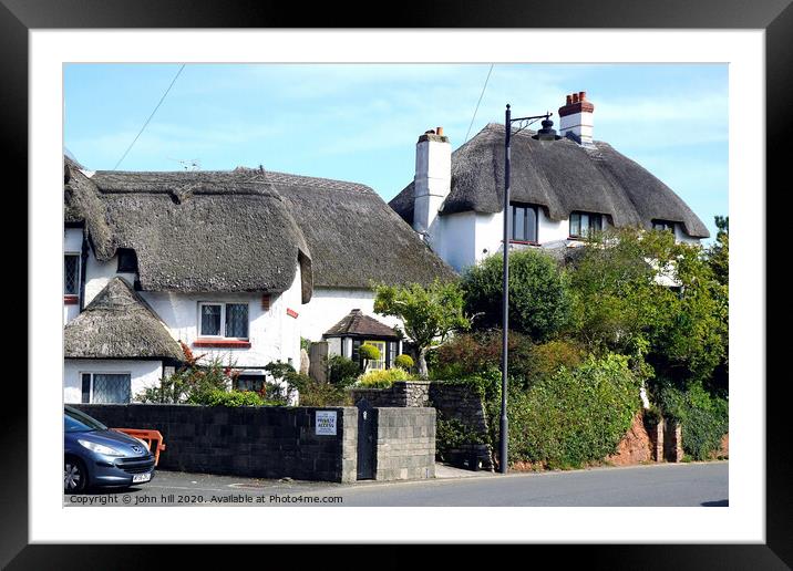 Thatched cottages at Paignton Devon. Framed Mounted Print by john hill
