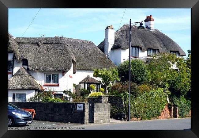 Thatched cottages at Paignton Devon. Framed Print by john hill