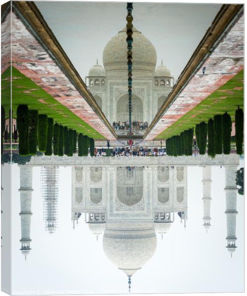 Taj Mahal Reflection Canvas Print by Sebastien Greber