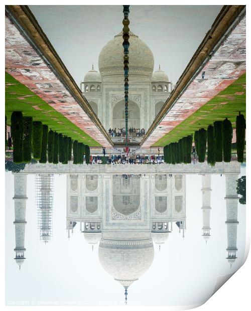 Taj Mahal Reflection Print by Sebastien Greber