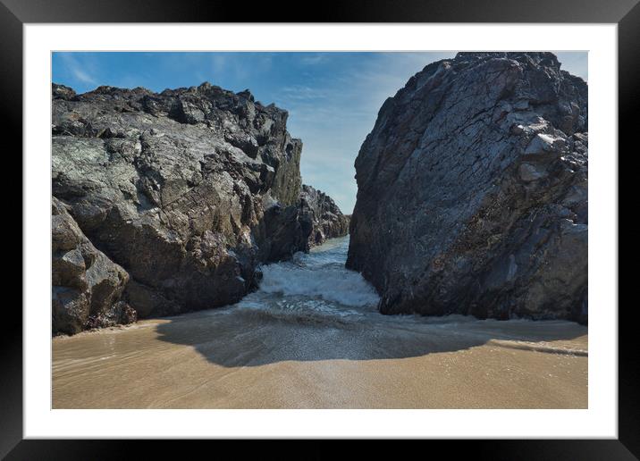 Rock formations at Kynance Cove Framed Mounted Print by Nathalie Naylor