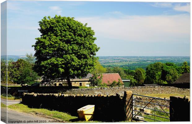 Wadshelf view over derbyshire coutryside. Canvas Print by john hill