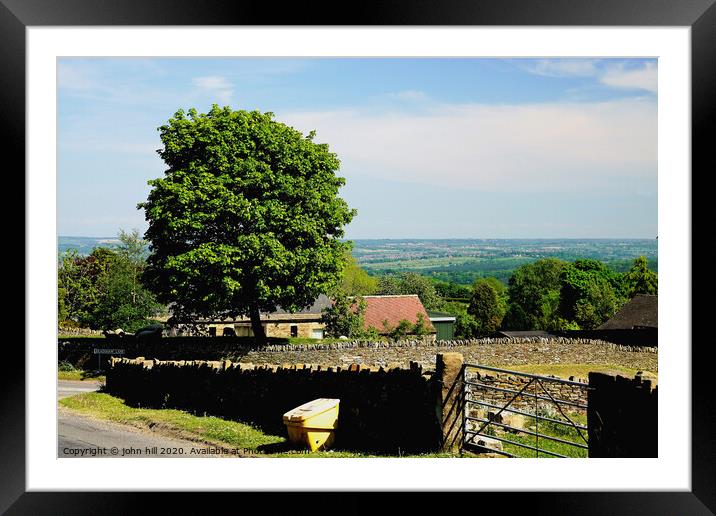 Wadshelf view over derbyshire coutryside. Framed Mounted Print by john hill