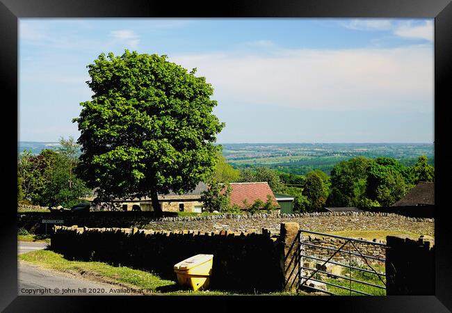 Wadshelf view over derbyshire coutryside. Framed Print by john hill